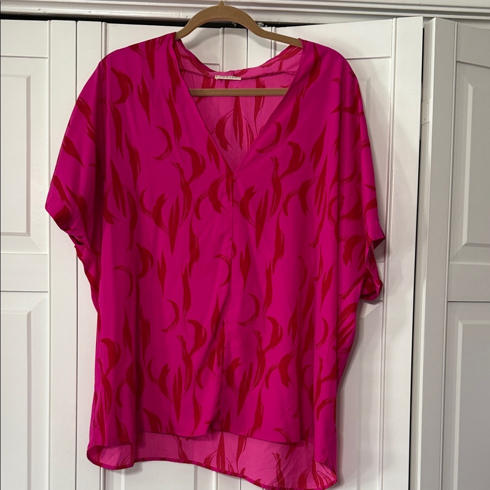 JODIFL Fuchsia and Red Blouse